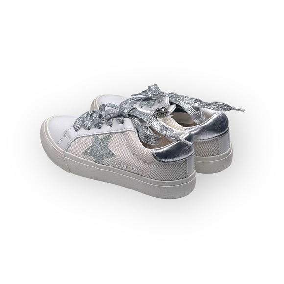 Vintage Havana 𖤐 Gita Star Sneakers 𖤐 Vegan Leather Silver Metallic Glitter 𖤐 12 - Picture 5 of 16